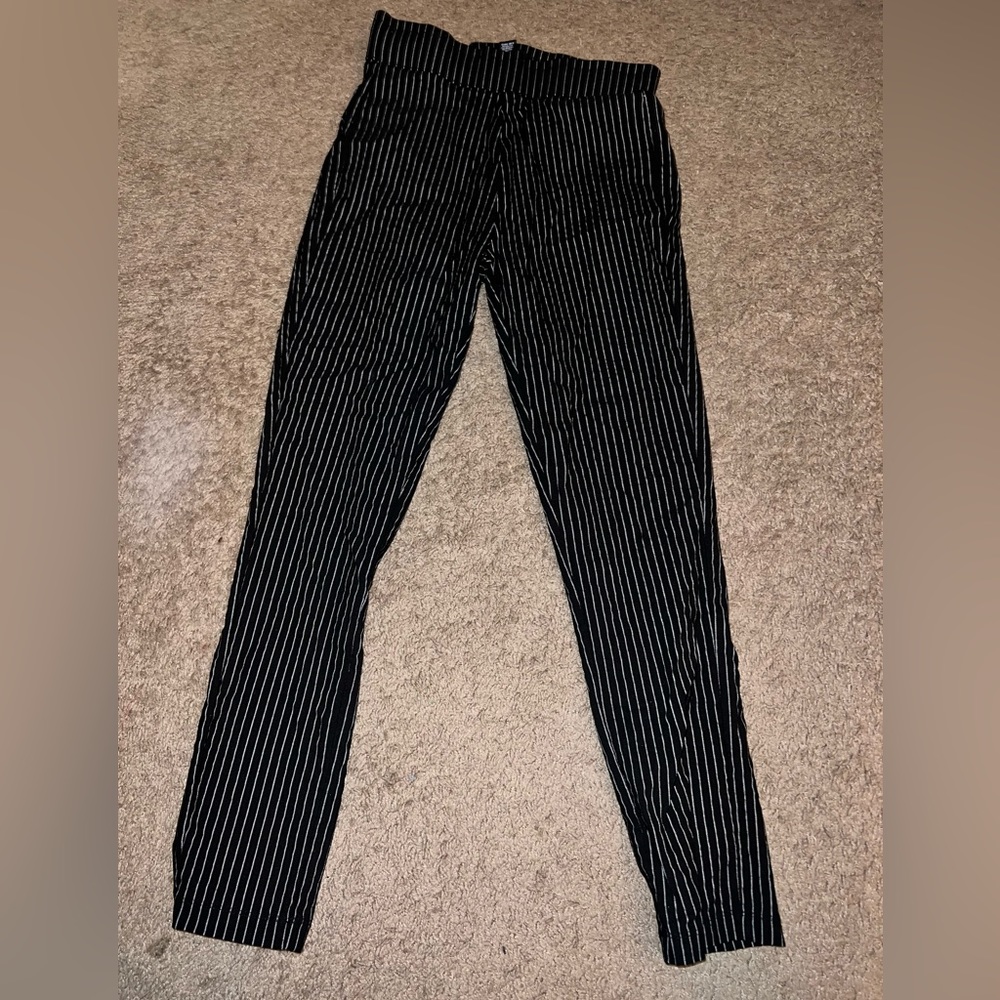 Black striped pants size 6